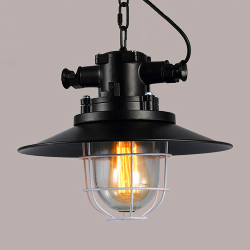 Suspension Élise Caged en verre bronze noir industriel