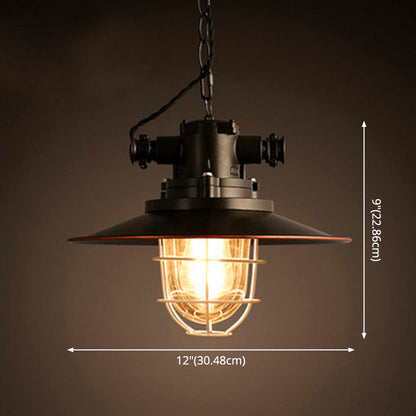 Suspension Élise Caged en verre bronze noir industriel
