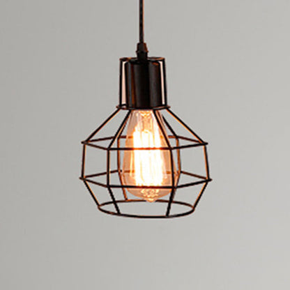 Manon Cage Suspension Noire Industrielle Ampoule Unique