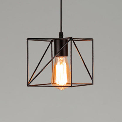 Manon Cage Suspension Noire Industrielle Ampoule Unique