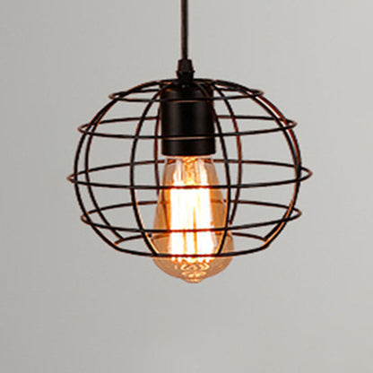 Manon Cage Suspension Noire Industrielle Ampoule Unique