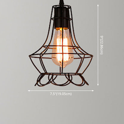 Manon Cage Suspension Noire Industrielle Ampoule Unique