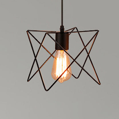 Manon Cage Suspension Noire Industrielle Ampoule Unique