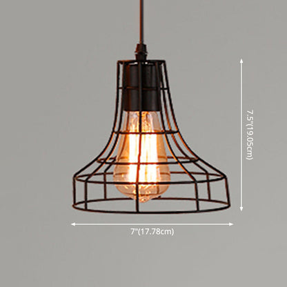 Manon Cage Suspension Noire Industrielle Ampoule Unique