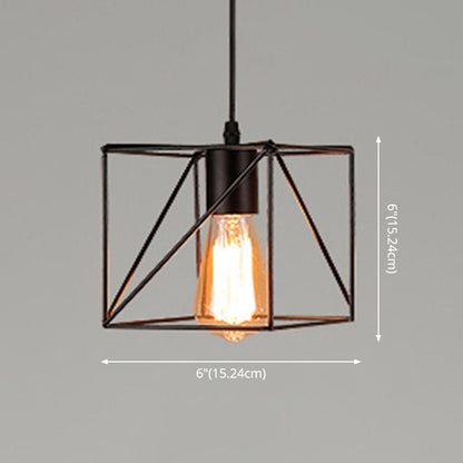 Manon Cage Suspension Noire Industrielle Ampoule Unique