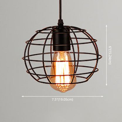 Manon Cage Suspension Noire Industrielle Ampoule Unique