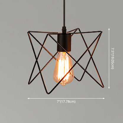 Manon Cage Suspension Noire Industrielle Ampoule Unique