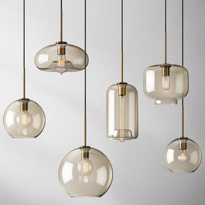 Mathilde Modern Cognac Glass Pendant Light