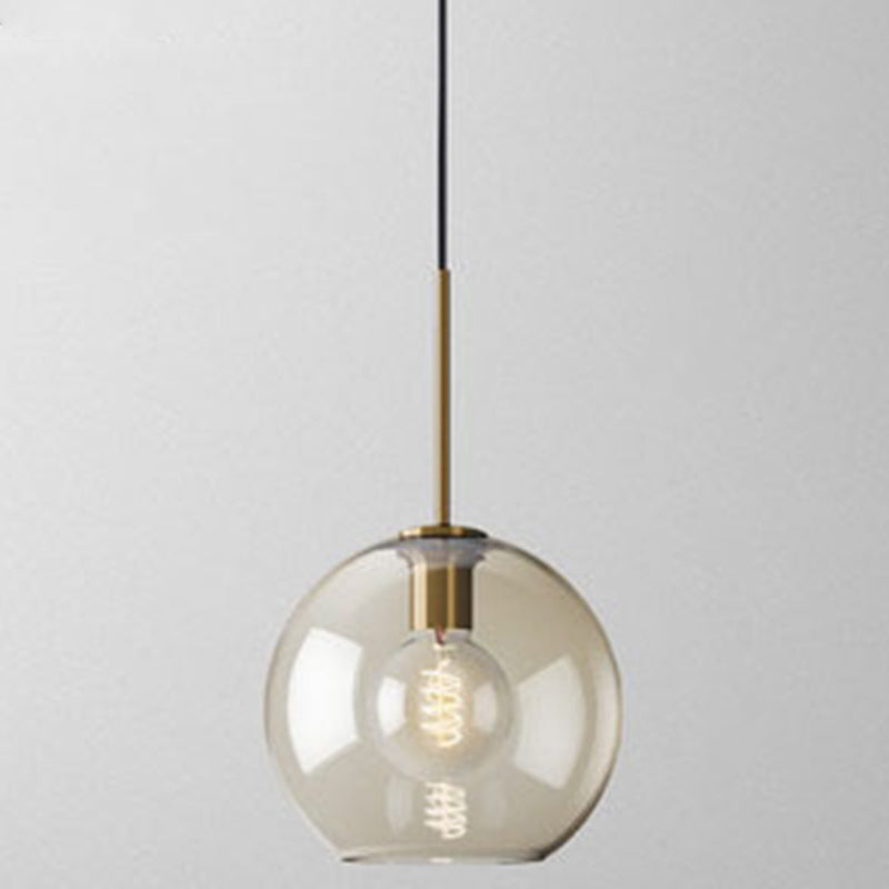 Suspension de plafond moderne Élise en verre à cognac