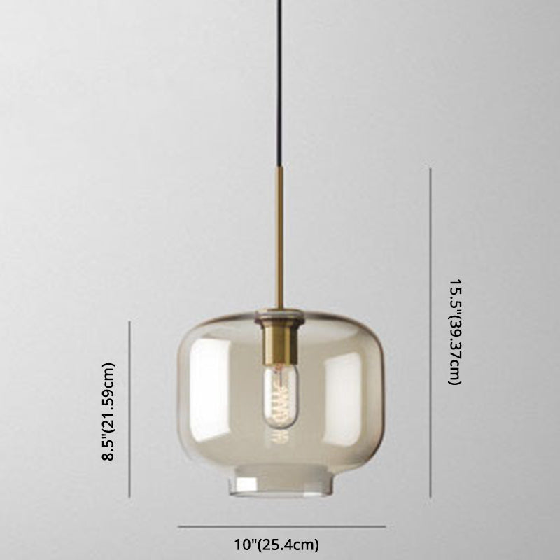 Suspension de plafond moderne Élise en verre à cognac