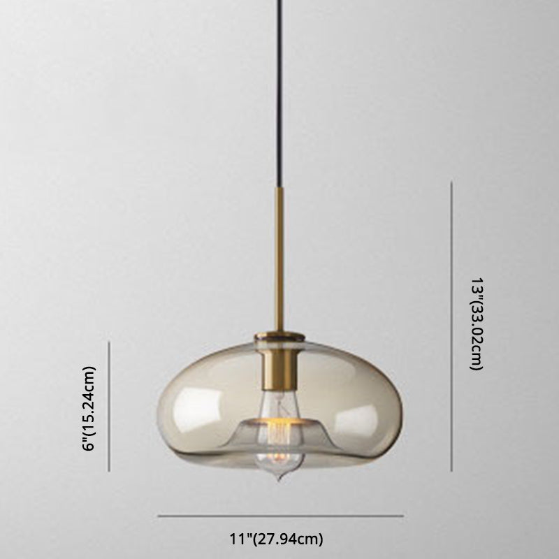 Suspension de plafond moderne Élise en verre à cognac