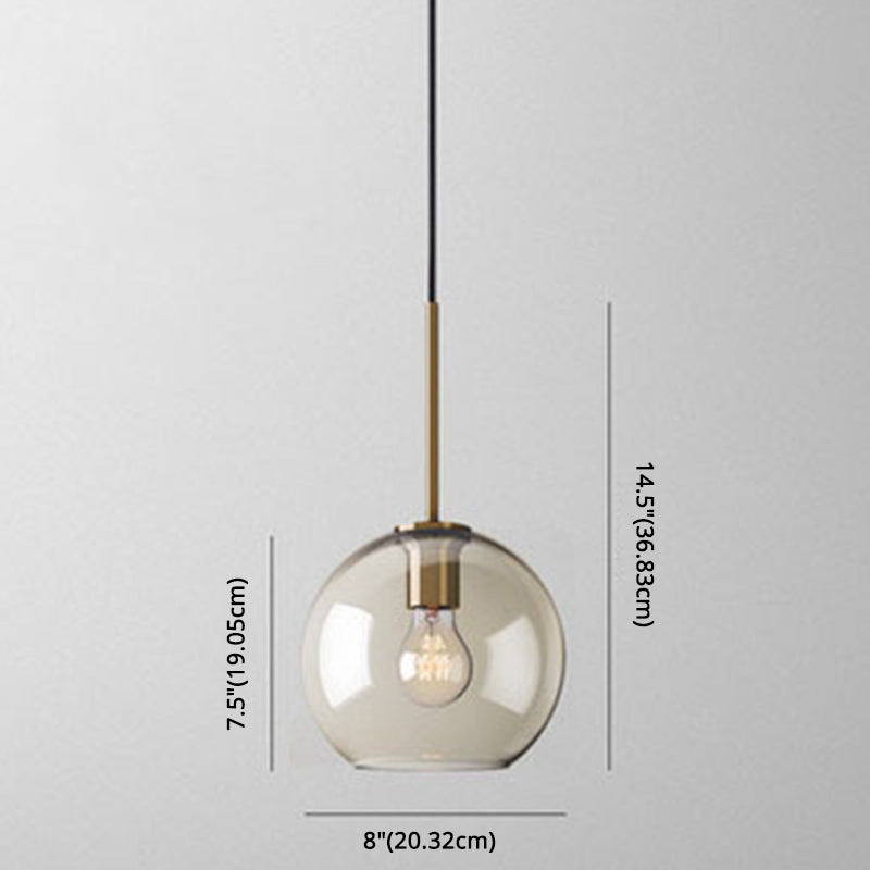 Suspension de plafond moderne Élise en verre à cognac