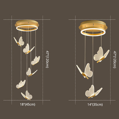 Élise Butterfly Spiral LED Pendant Light