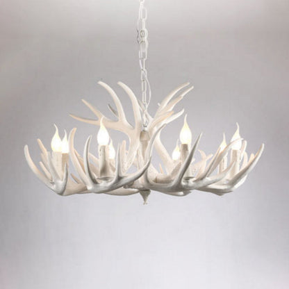 Isabelle White Deer Antler Rustic Candelabra Chandelier