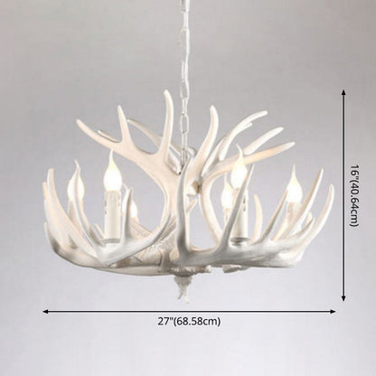 Isabelle White Deer Antler Rustic Candelabra Chandelier