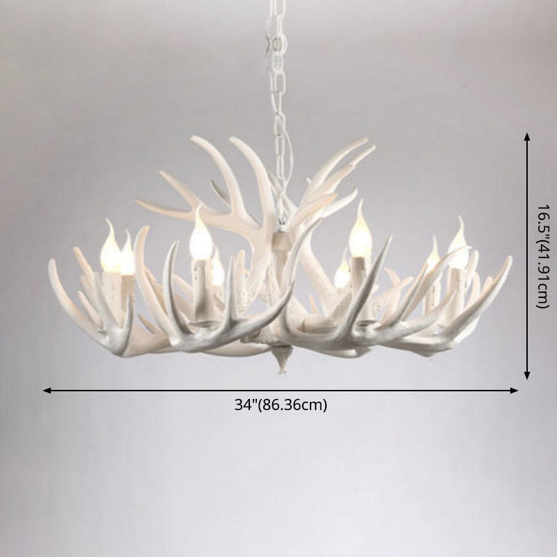 Isabelle White Deer Antler Rustic Candelabra Chandelier