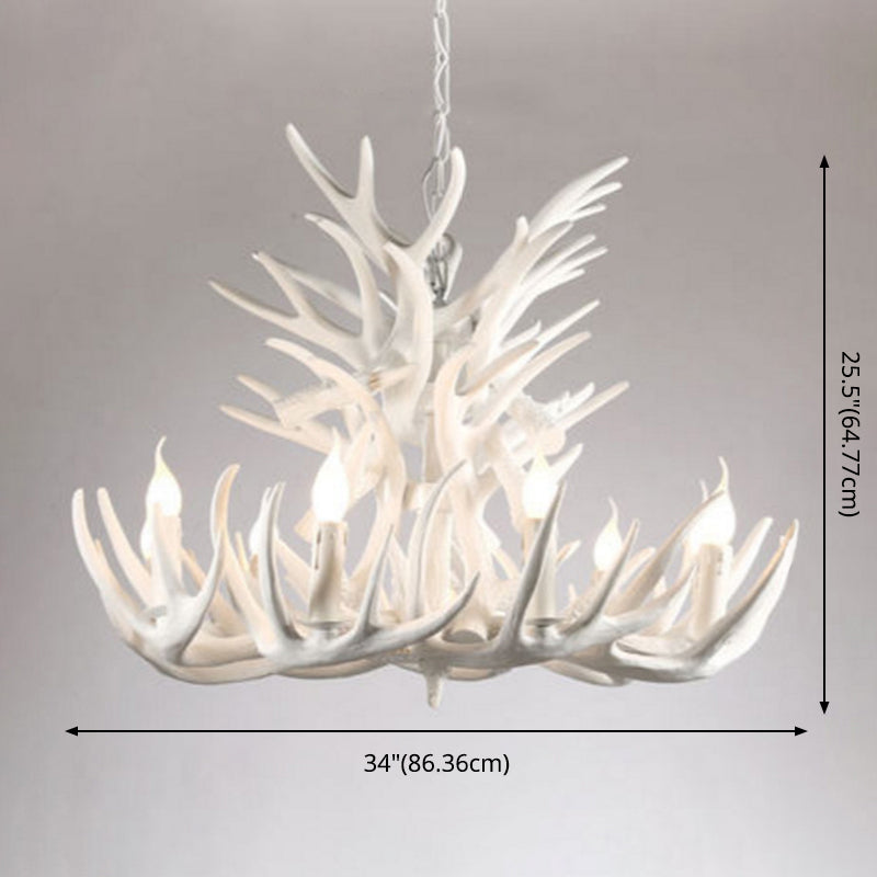 Isabelle White Deer Antler Rustic Candelabra Chandelier