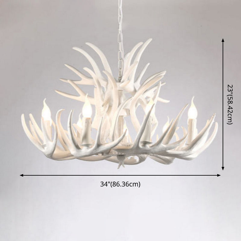 Isabelle White Deer Antler Rustic Candelabra Chandelier