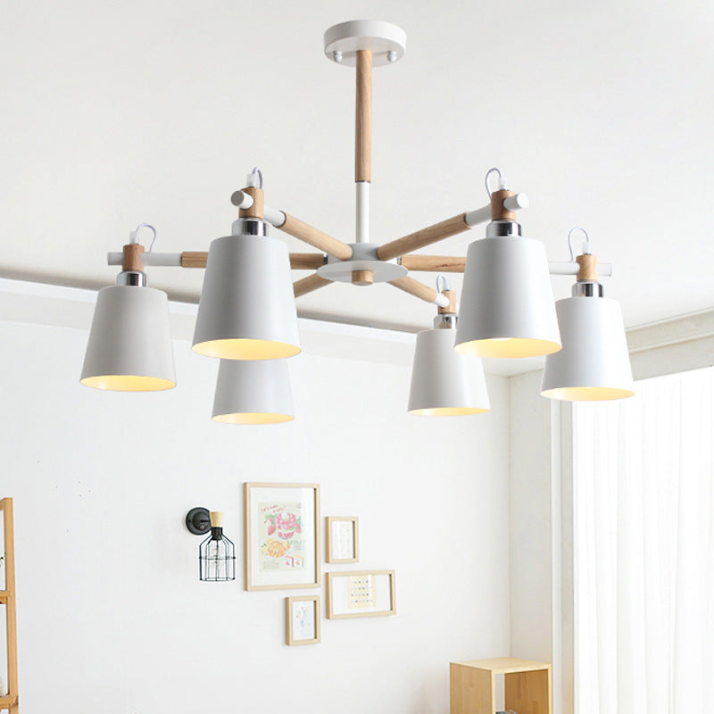 Céline Suspension en bois d'hévéa Lustre minimaliste moderne