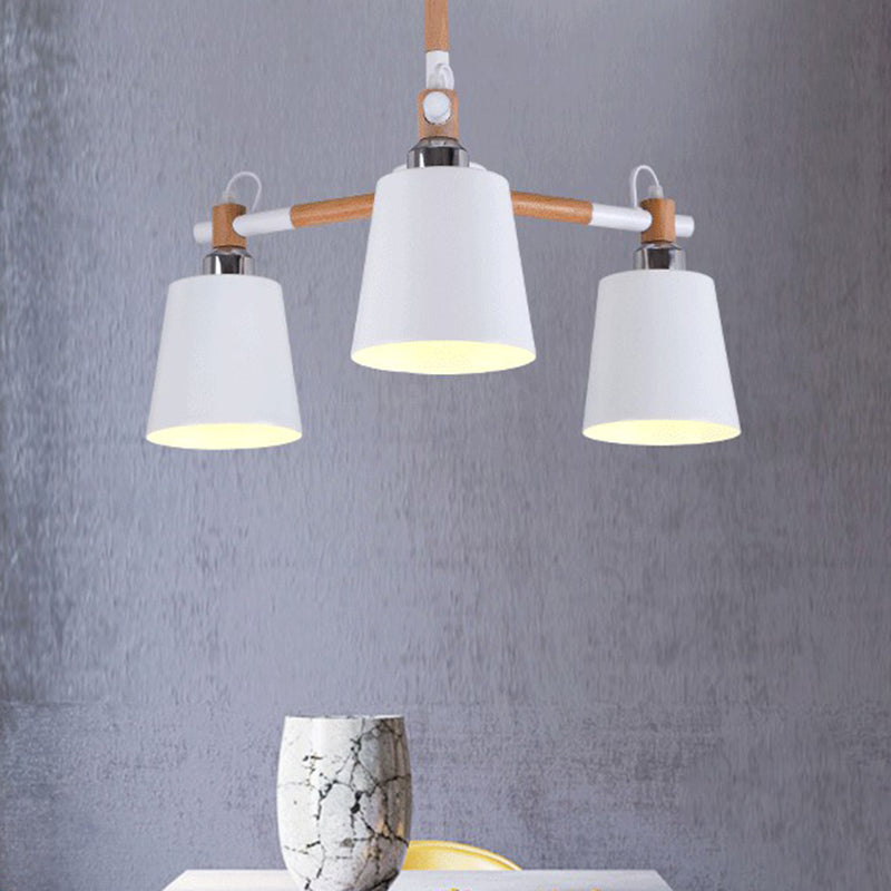 Céline Suspension en bois d'hévéa Lustre minimaliste moderne