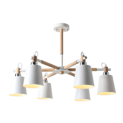 Céline Suspension en bois d'hévéa Lustre minimaliste moderne