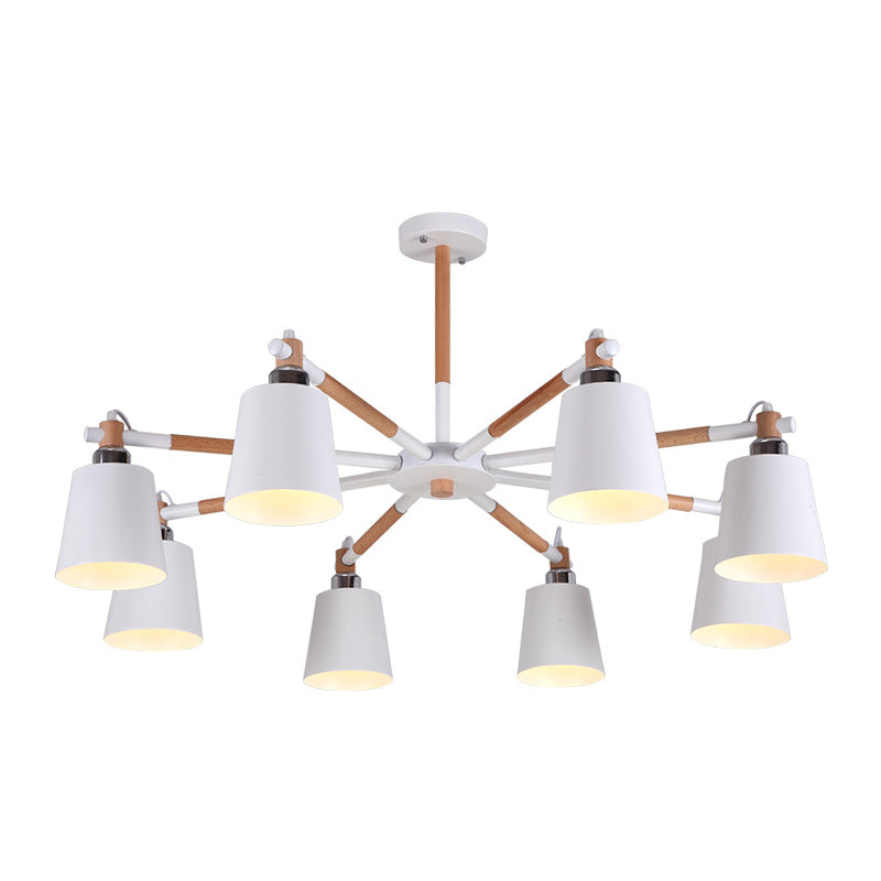 Céline Suspension en bois d'hévéa Lustre minimaliste moderne