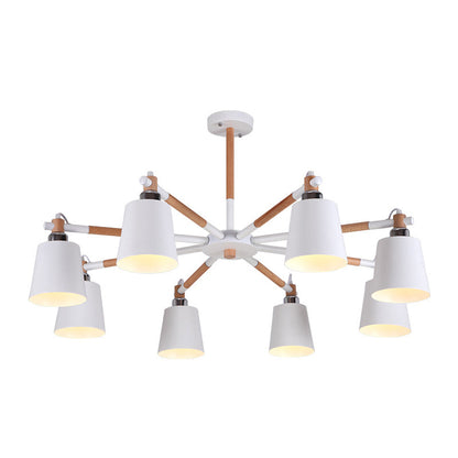 Céline Suspension en bois d'hévéa Lustre minimaliste moderne