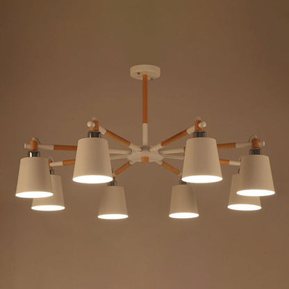Céline Suspension en bois d'hévéa Lustre minimaliste moderne