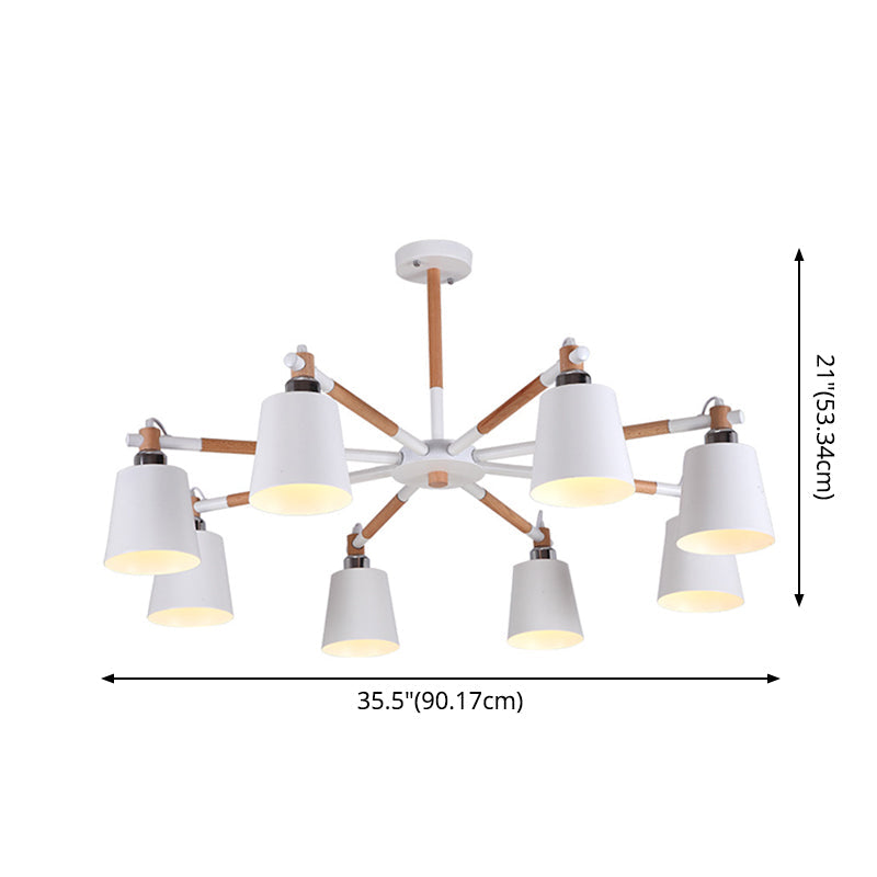 Céline Suspension en bois d'hévéa Lustre minimaliste moderne