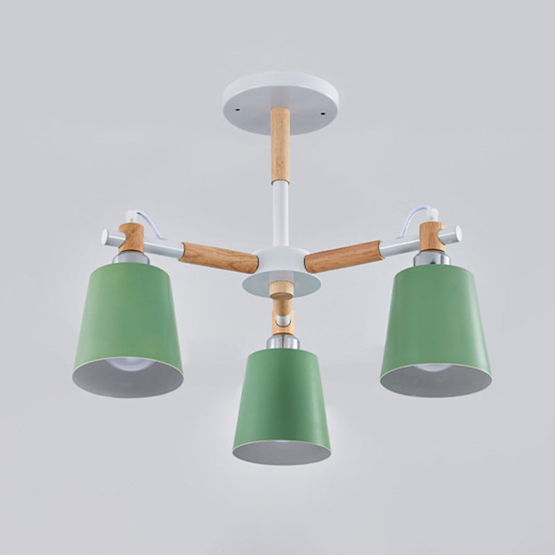 Lucienne Wood Accent Sputnik Chandelier Modern Pendant Light