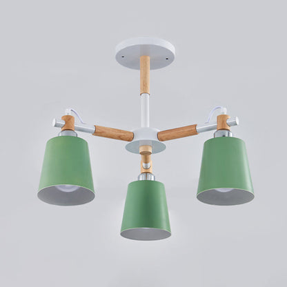 Lucienne Wood Accent Sputnik Chandelier Modern Pendant Light