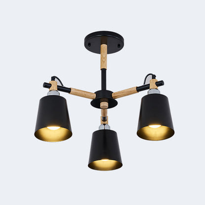 Lucienne Wood Accent Sputnik Chandelier Modern Pendant Light