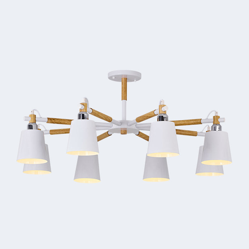 Lucienne Wood Accent Sputnik Chandelier Modern Pendant Light