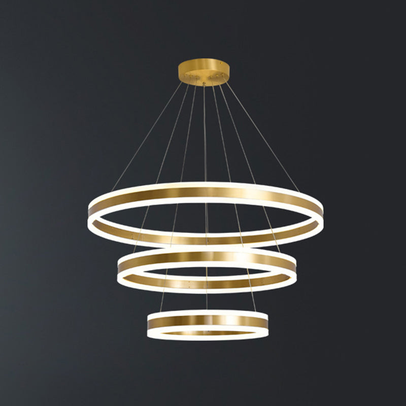 Madeleine Tiered Ring LED Chandelier Gold Modern Pendant