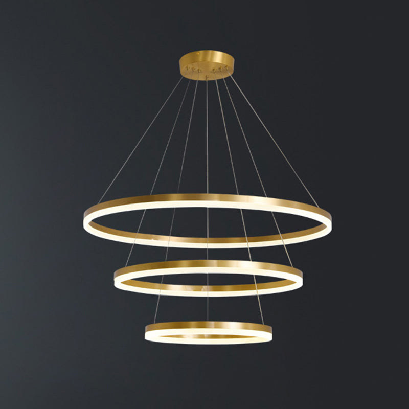 Madeleine Tiered Ring LED Chandelier Gold Modern Pendant