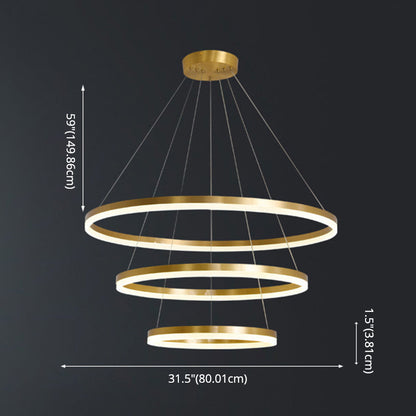 Madeleine Tiered Ring LED Chandelier Gold Modern Pendant