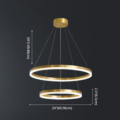 Madeleine Tiered Ring LED Chandelier Gold Modern Pendant