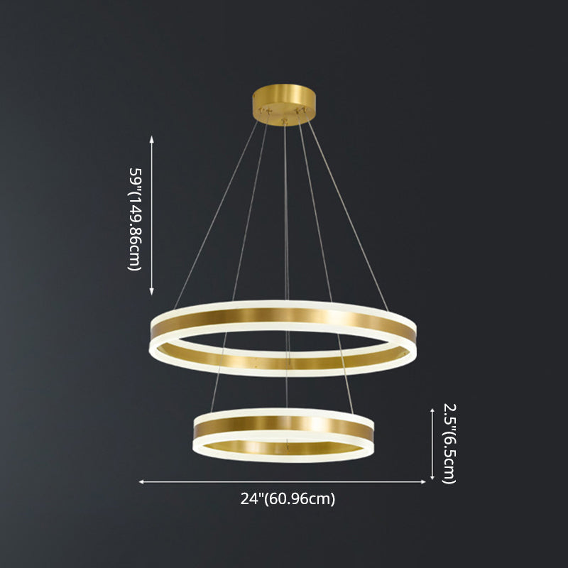 Madeleine Tiered Ring LED Chandelier Gold Modern Pendant