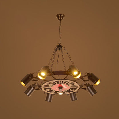 Adeline Industrial Wheel Chandelier Ceiling Light