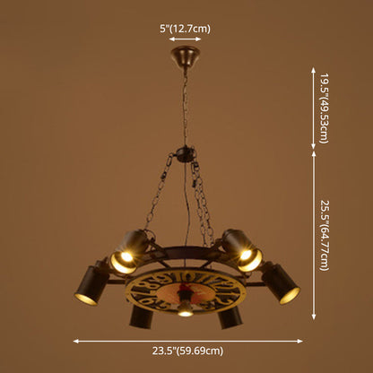 Adeline Industrial Wheel Chandelier Ceiling Light