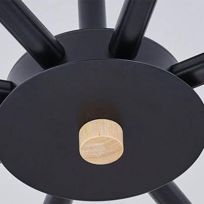 Lucienne Wood Accent Sputnik Chandelier Modern Pendant Light