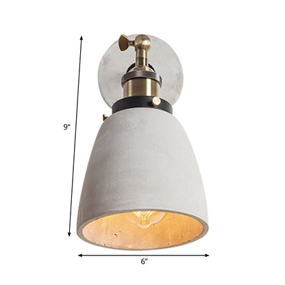 Elise Industrial Wall Lamp with Adjustable Grey Metal Shade