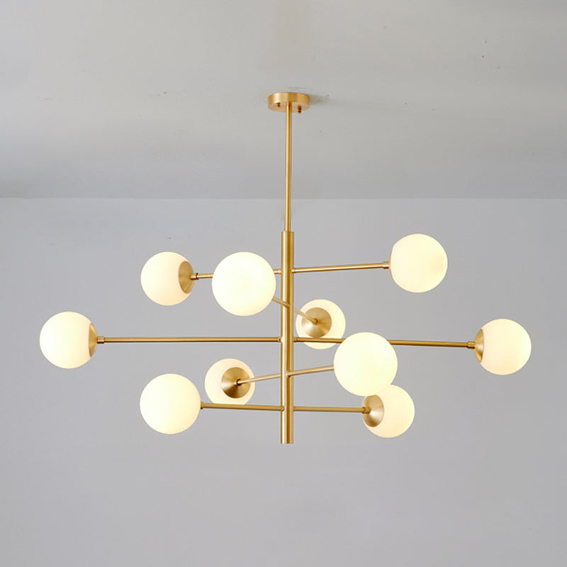 Lustre Gabrielle postmoderne en verre noir et doré