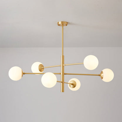 Lustre Gabrielle postmoderne en verre noir et doré