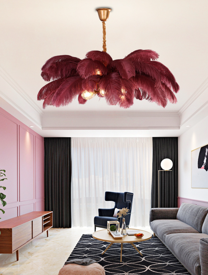 Camille Ostrich Feather Chandelier
