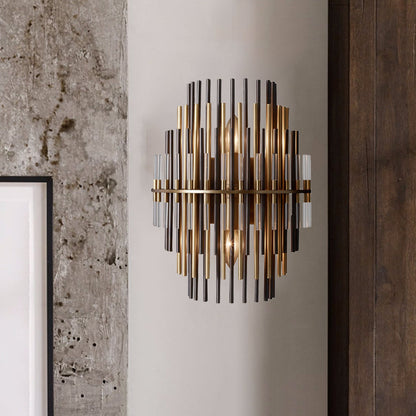 Lucienne Chrome Black Tiered Tubular Wall Lamp Metal Sconce