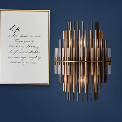 Lucienne Chrome Black Tiered Tubular Wall Lamp Metal Sconce
