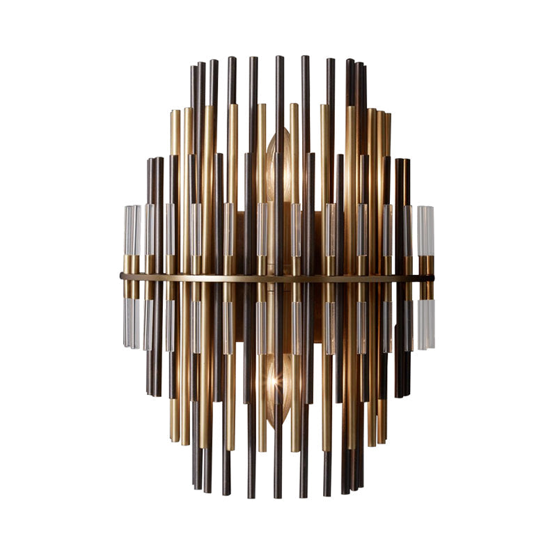 Lucienne Chrome Black Tiered Tubular Wall Lamp Metal Sconce