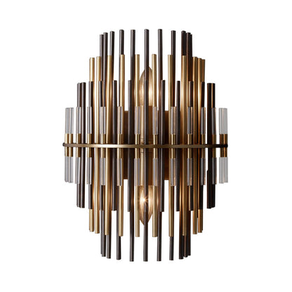 Lucienne Chrome Black Tiered Tubular Wall Lamp Metal Sconce