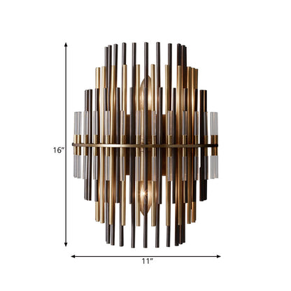 Lucienne Chrome Black Tiered Tubular Wall Lamp Metal Sconce